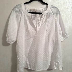 Loft polka dot peasant blouse